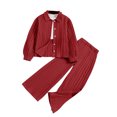 thumbnail image 2 of TopLLC Ensemble Mode Filles Manches Longues Col Rabattu Pantalon Long, 2 of 9