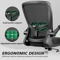 thumbnail image 3 of COOLHUT Ergonomic Office Chair with Adjustable Lumbar Support and Padded Filp-up Armrests, Comfort Breathable Mesh Home Office Desk Chair with Wheels, Adjustable Height Computer  Gaming Chair, 3 of 13