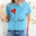 thumbnail image 1 of Meichang Hauts pour Femmes T-Shirts de la Saint-Valentin T-Shirts de Fête à Col Rond T-Shirts à Imprimé Cœur d'Amour T-Shirts à Manches Courtes Jolis Tees Blouses en Liquidation, 1 of 5