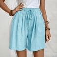 thumbnail image 2 of Timegard Shorts for Women Elastic High Waist Straight Leg Lightweight Casual Ruched Solid Color Shorts, 2 of 9