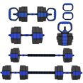 thumbnail image 1 of Soozier 6-in-1 Adjustable Dumbbell Set, 66lbs Free Weights Set, Blue, 1 of 10