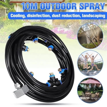Aqestyerly 33FT Outdoor Misting Cooling System,Garden Patio Water Spray Kit,Water Sprinkler Mister For Summer Cooling Outdoor Use HWRETIE