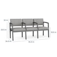 thumbnail image 3 of Fauteuil d'Attente de Réception Lenox en Acier à 3 Places / Acier Charbon / Brun / Brun, 3 of 5