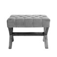 thumbnail image 4 of Posh Living Hazel X-Leg Transitional Velvet & Foam Ottoman in Gray, 4 of 7