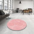 thumbnail image 4 of Ahgly Company Tapis d'Intérieur Lavable à la Machine, Carré, Transitionnel, Pastel Rouge Rose, Tapis de Zone, 3 Pieds Carré, 4 of 7