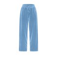 thumbnail image 3 of Plebaso Womens Velvet Pants Elastic Waist Drawstring Lounge Pants Straight Leg Trousers with Pockets, 3 of 5