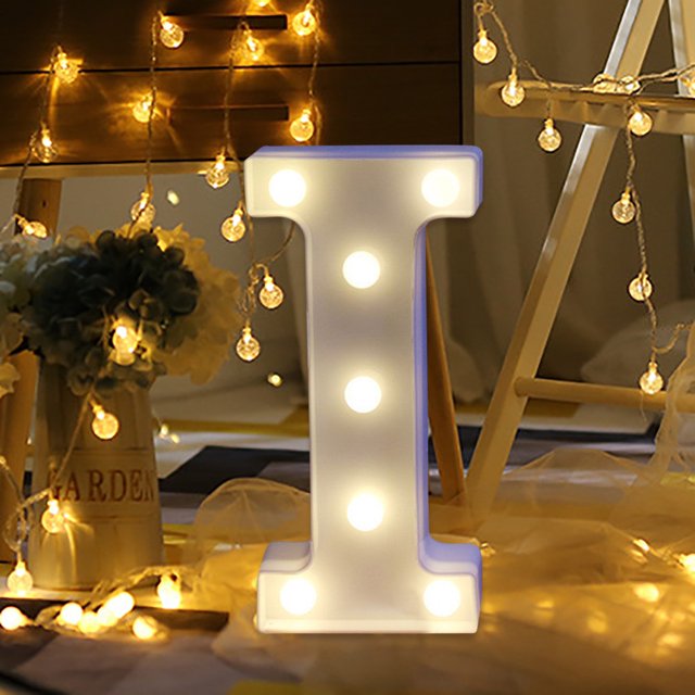 Birdeem Alphabet Led Letter Lights Light Up White Plastic Letters Standing Hanging A-M &