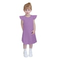 thumbnail image 3 of Milgrthf Girls Midi Dress Summer Ruffle Sleeve A Line Swing Basic Skater Twirl Party Dresses 4-12 Years Purple, 3 of 9
