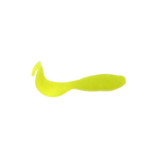 Berkley GMIG3-CH Gulp! Minnow Grub, 3 inch, 11 pack in chartreuse, soft plastic fishing lure shaped like a minnow with a curled tail, effective for all fish species and designed for use on jigs, drop shot, and livebait rigs.