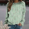 thumbnail image 2 of RKSTN Chandails à Manches Longues pour Femmes Mode à Imprimé Floral Décontracté Hauts à Manches Longues à Col Rond Coupe Ample Chandail Blouse, 2 of 4
