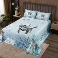 thumbnail image 2 of Erosebridal Cute Cat Coverlet Set Queen, Underwater World Bedding Set, Ocean Animals Decor, 3 Pieces, 2 of 5