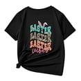thumbnail image 3 of MEZZALL T-Shirts Multicolores à Motif de Lettres Décontractés pour Enfants, Col Rond, Manches Courtes, Noir, 130, 3 of 6