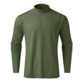 thumbnail image 3 of zanvin Chandail à Col Roulé Demi-Manches Longues pour Hommes, Basique, Ajusté, Vert, P, 3 of 5