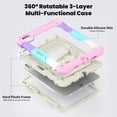 thumbnail image 2 of XYX For iPad Pro 11 inch Case 2024 (M4), 360 Rotating Shockproof Cover with Stand, Screen Protector, Shoulder Strap, Rainbow Pink, 2 of 7