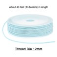 thumbnail image 2 of Unique Bargains Twisted Nylon Twine Thread Beading Cord 2mm 13M/43 Feet Extra Strong Braided Nylon String, Light Blue, 2 of 6