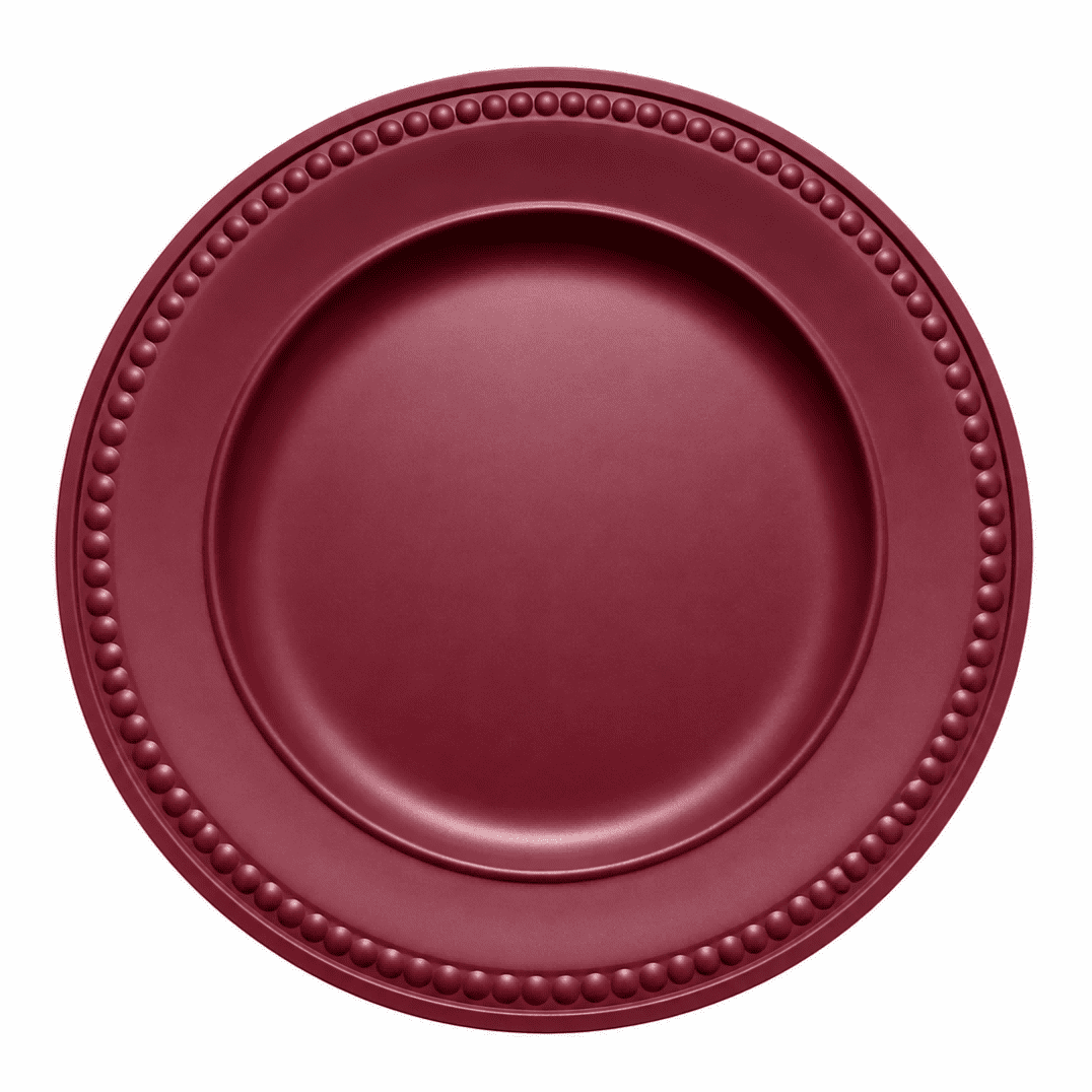 Solid Red Key Card Holiday Time Cranberry Spice Collection Plastic Charger Plate, Red ...