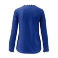 thumbnail image 4 of Jsaierl 2024 Automne Chemises en Dentelle pour Femmes Manches Longues Blouses Unies Confortables Col Rond Chandail Décontracté Mode Hauts pour Dames, 4 of 5