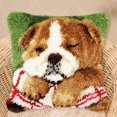 thumbnail image 2 of DIY Latch Hook Rug Making s Dog Cushion Cover Embroidery Sleeping Dog, 43 x Closed Eye Dog, 2 of 9