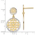 thumbnail image 2 of Boucles d'Oreilles Pendantes en Or Jaune Plaqué Rhodium 14K et Diamants Rhodiés, 2 of 2