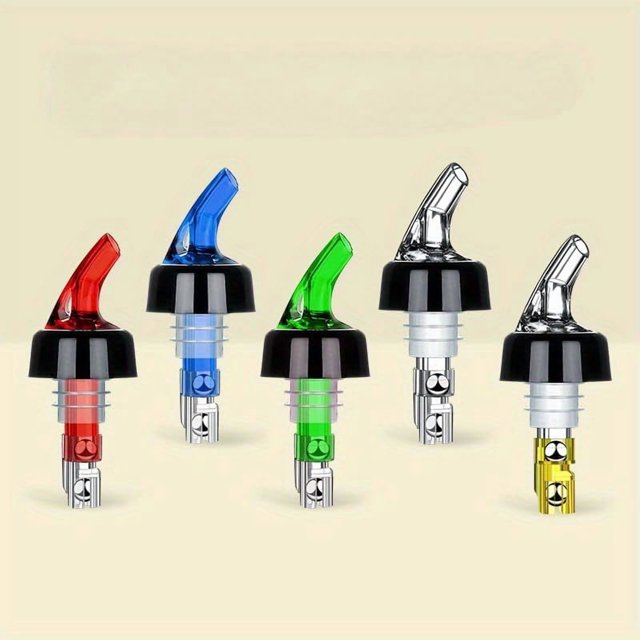 5PCSMeasured Liquor Pourer – Automatic Shot Dispenser 1oz, Liquor Pour Spout for Alcohol Bottles, Bar Pourer for Wine, Spirits, Quick Shot Dispenser for Home Bar & Kitchen Tools, Easy Flow Pour Spout