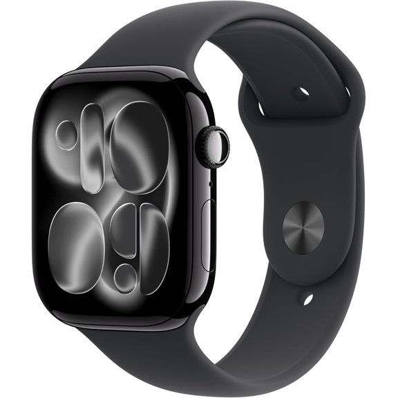 Restored Apple Watch Series 11 GPS 42mm Jet Black Aluminum Case with Black Sport Band - S/M - Refurbished Good