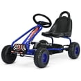thumbnail image 1 of Gymax Kart à Pédales pour Enfants, Jouet à 4 Roues à Chevaucher avec Siège Ajustable et Frein à Main, Bleu, 1 of 10