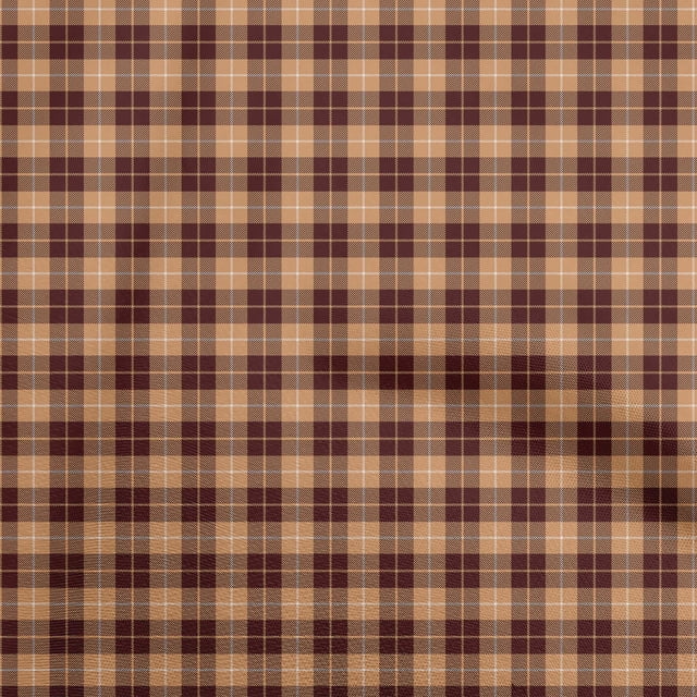oneOone Georgette Viscose Light Brown Fabric Check Sewing Craft Projects Fabric Prints By Yard 42 Inch Wide