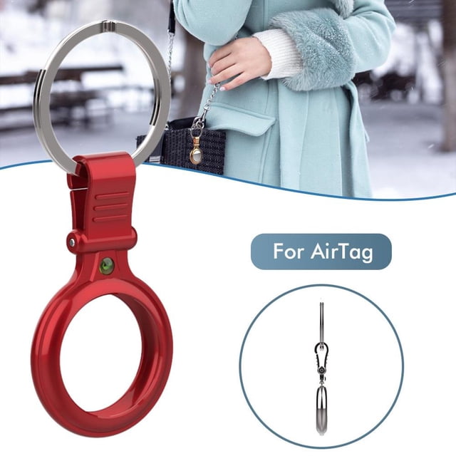 Étui en Métal avec Porte-Clés Résistant aux Rayures Étui Protecteur Portable Compatible avec AirTags Traqueur Bluetooth Housse de Protection