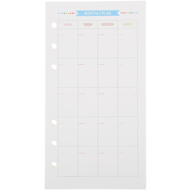 EeaseCA 40 Sheets A6 Size 6-Hole Paper Refills For Notebook Planner Journal Dairy