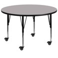 thumbnail image 1 of Bowery Hill 26" x 42" Round Mobile Activity Table in Gray, 1 of 2