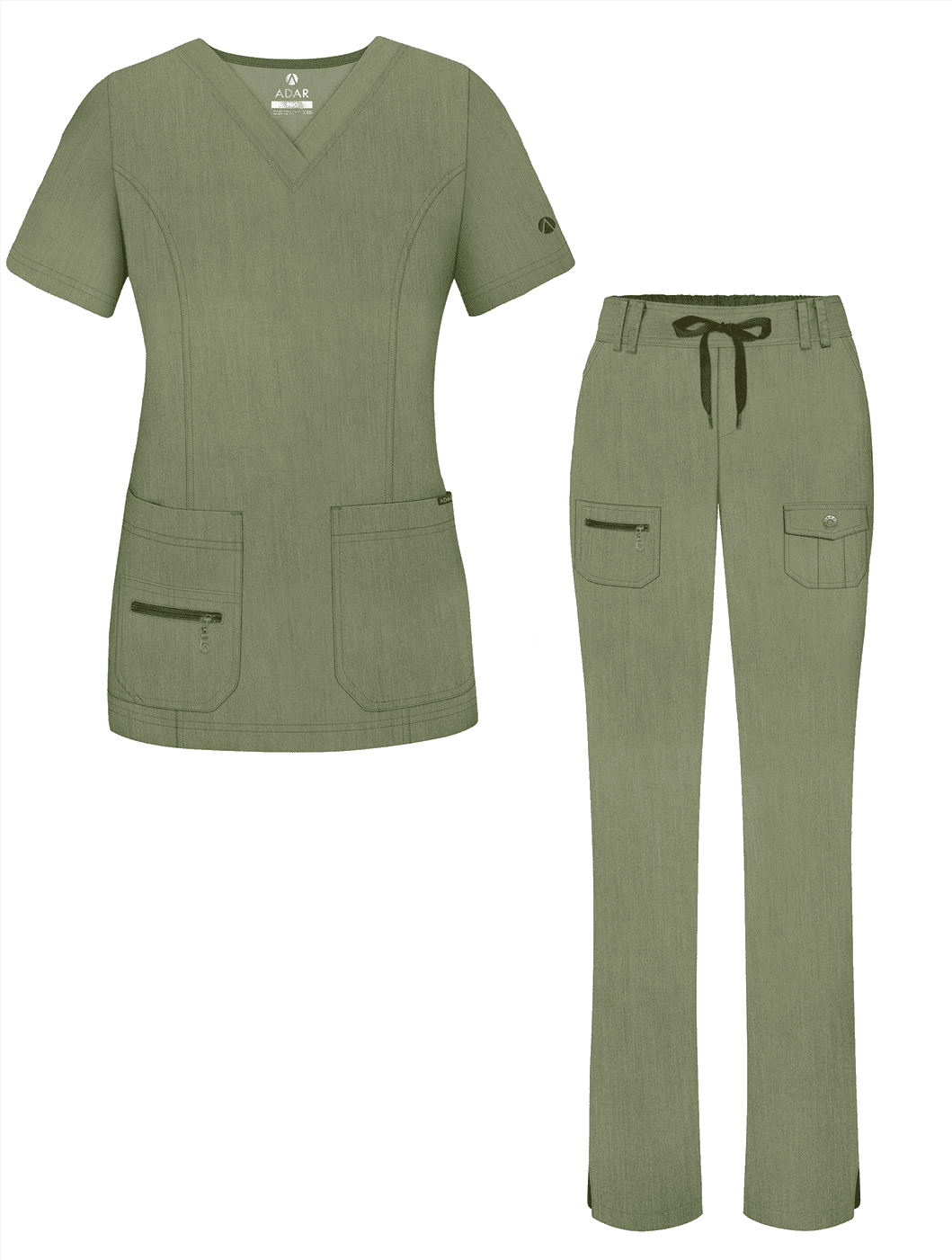 Adar Pro Heather Breakthrough Plus Ensemble de Sarrau pour Femmes - Haut à Col en V Amélioré et Pantalon à Multiples Poches