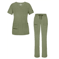 thumbnail image 1 of Adar Pro Heather Breakthrough Plus Ensemble de Sarrau pour Femmes - Haut à Col en V Amélioré et Pantalon à Multiples Poches, 1 of 8