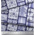 thumbnail image 2 of Soimoi Poly Georgette Fabric Paisley,Mandala & Quatrefoil Patchwork Printed Craft Fabric by the Yard 42 Inch Wide, 2 of 3