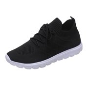 Big Size Women's Lightweight Walking Sneakers Casual Lace Up Flats Tennis Athletic Running Fashion Sport Shoes for Girls