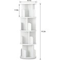 thumbnail image 2 of Bingirl 3-Tier Rotating 360 Display Bookcase Storage Rack for and Adults - Corner Spinning Book Shelf for Small Spaces - White Wood Revolving Bookcase Organizer for Bedroom or Living Room, 2 of 7