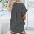 thumbnail image 4 of Birdeem Fashion Woman Causal Button Solid Blouse Short Sleeve T-Shirt Summer Tops, 4 of 6