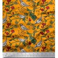 thumbnail image 1 of Soimoi Poly Georgette Fabric Bird & Leaf Bird Print Fabric by the Yard 42 Inch Wide, 1 of 3