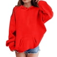 thumbnail image 1 of Wdgfv Chandail à Capuche Imprimé Lettre pour Filles, Manches Longues, Décontracté, Confortable, Rouge 14-16 Ans, 1 of 7