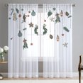 thumbnail image 1 of Goory Rideaux de Noël Luxe 2 Pcs Draperies Texturées en Lin Décoration Maison Rideau de Fenêtre Poche de Tringle Style Chambre-6 L:33 Pouces x H:83 Pouces, 1 of 6