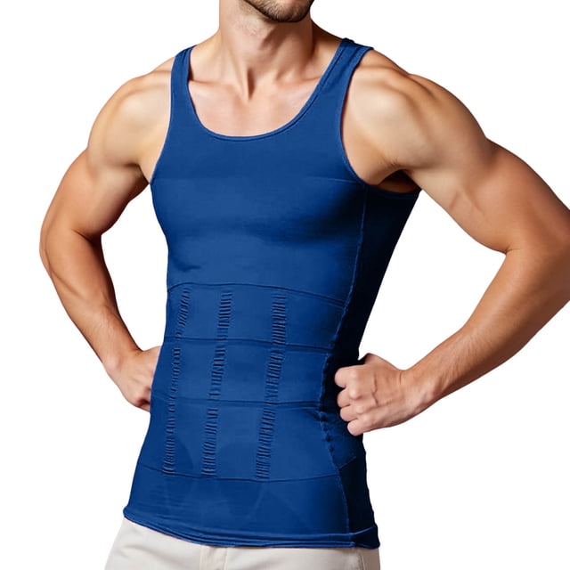 Mens Compression Shirt Slimming Body Vest Workout Tank Tops Abs Abdomen Undershirts