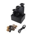 thumbnail image 2 of Tabletop Water Fountain, Circulating Water Decorative USB Desk Waterfall Fountain Automatic Pump with LED Light Stones, Tabletop Fountain for Living Room Office Home Work, 2 of 7