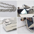 thumbnail image 3 of AVEKI Women Lattice Pattern Metal Handbag Chain Geometric Evening Clutch Purse, Silver, 3 of 6