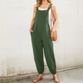 thumbnail image 2 of B91xZ Overalls Women One Piece Sleeveless Wide Leg Long Pant Rompers with Pockets,Green XL, 2 of 5