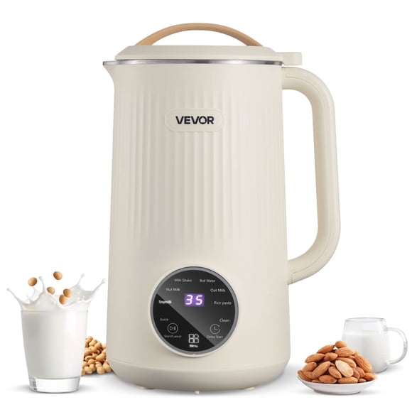 VEVOR Machine à Lait de Noix 8-en-1, Machine à Lait de Soya 34 oz avec Mélange 180 W, pour Avoine Maison, Noix, Soya, Jus, Lait Frappé, Céréales de Riz, Boissons d'Origine Végétale avec Auto-Nettoyage, Faire Bouillir l'Eau, Délai de 12 Heures