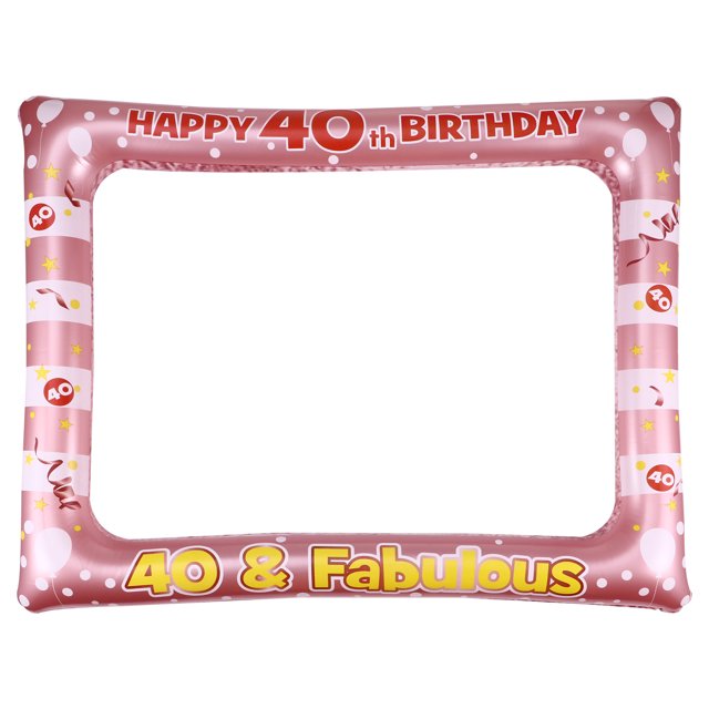 1 Pce Cadre Photo Gonflable d'Anniversaire Accessoires Photo en PVC pour Fête pour Âge 40