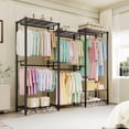thumbnail image 2 of QinaQin Heavy-Duty Metal Clothes Rack - Freestanding Wardrobe Storage System - Adjustable Shelves and Hanging Rods - Large Storage Capacity, Suitable for Bedrooms and Laundry Rooms, 2 of 7
