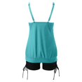 thumbnail image 3 of Womens 2 Piece Swimsuits Solid Color Stylish Ruffle Tankini Tops with Boyshorts Navy Bathing Suits for Women XXL, 3 of 6