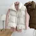 thumbnail image 2 of Kcodviy 2025 Autumn Winter Ladies Down Jackets for Winter Oversized Solid Puff Padded Womens Plus Size Snowboard Jacket Vest, 2 of 4