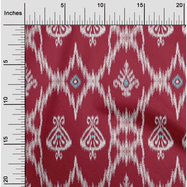 oneOone Silk Tabby Fabric Geometric Ikat Print Fabric By Yard 42 Inch Wide