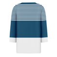 thumbnail image 5 of FAIWAD Hauts pour Femmes Classiques à Rayures Color Block T-Shirts Habillés Décontractés Col en V Manches 3/4 Blouses, 5 of 5